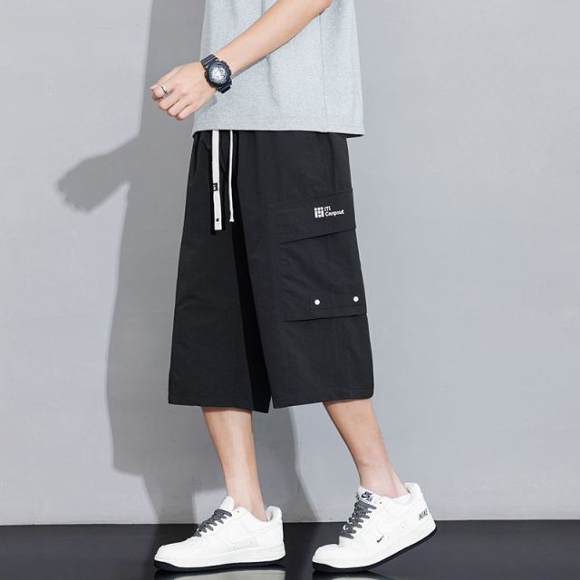 13457656.男士户外工装七分裤夏季薄款宽松直筒凉感透气休闲运动中裤