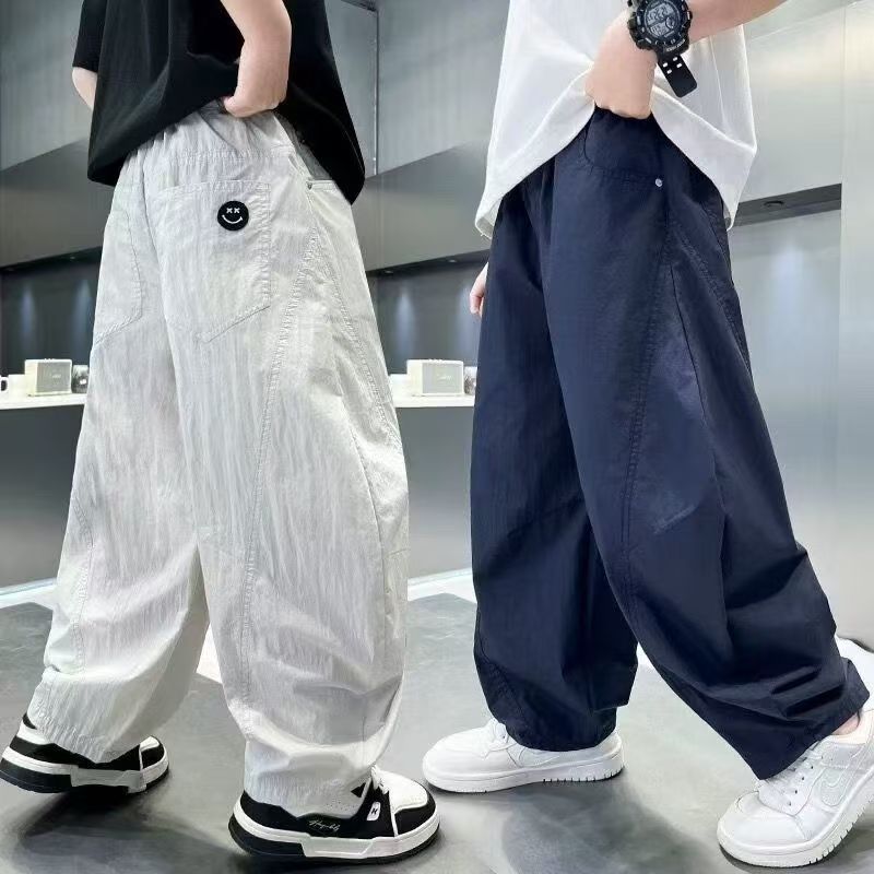 13462438.男童夏季冰丝防 蚊裤儿童薄款透气中大童宽松运动长裤潮