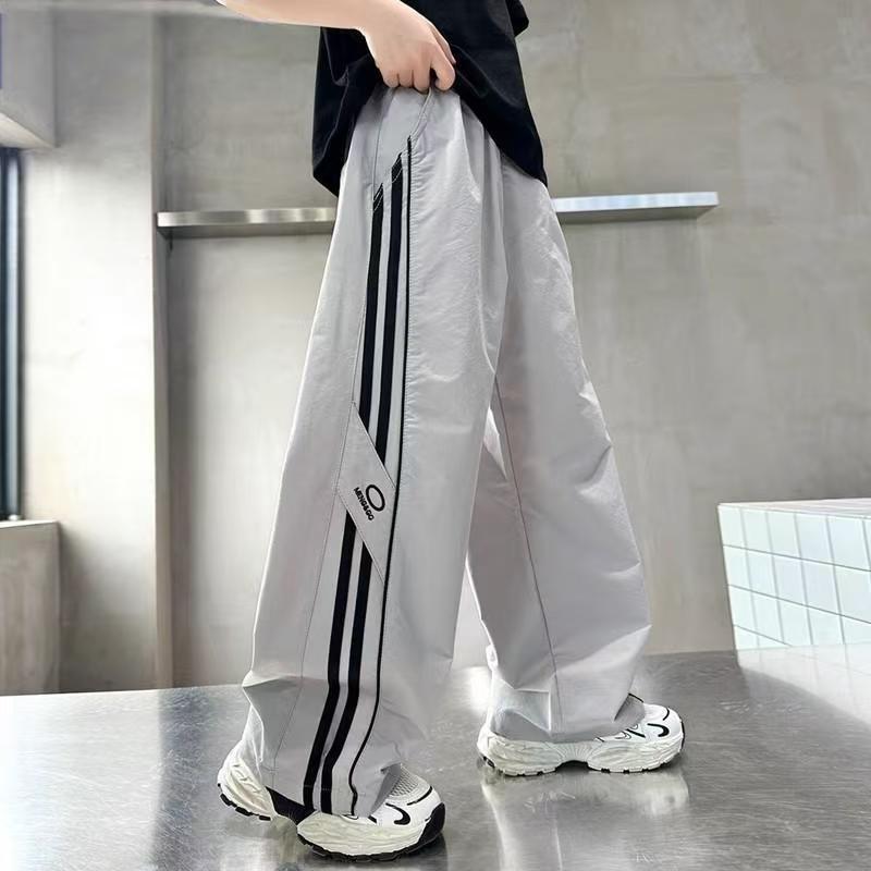 13462380.儿童中大男童夏季冰丝防 蚊裤男童薄款透气中大童运动长裤潮