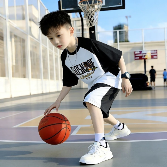 13467244.儿童运动套装2026短袖短裤套装潮男童篮球服中大童运动夏季新款男孩两件套