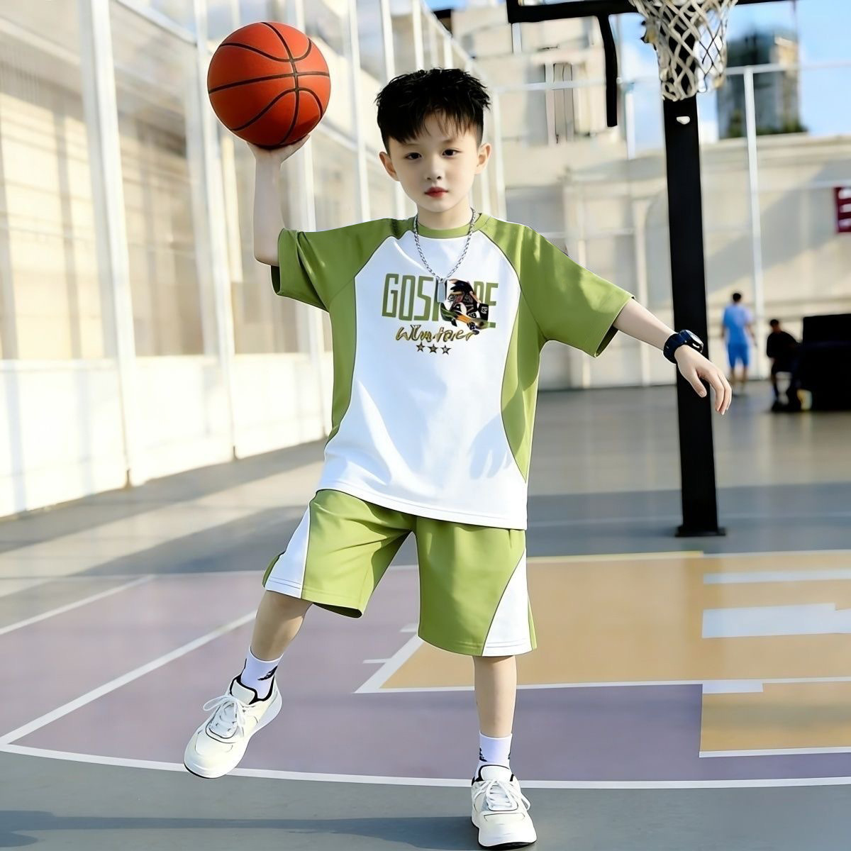 13467244.儿童运动套装2026短袖短裤套装潮男童篮球服中大童运动夏季新款男孩两件套