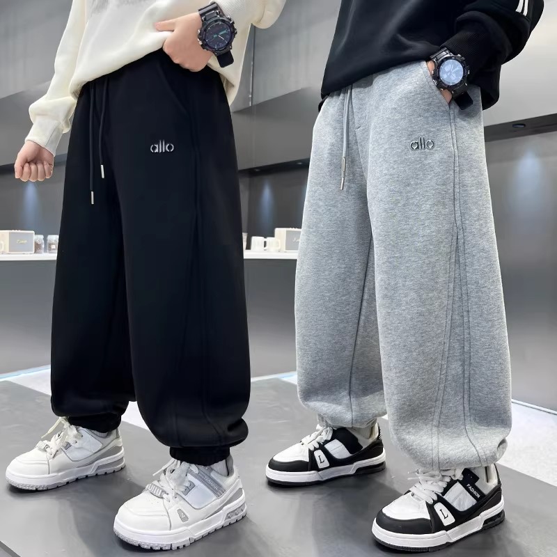 13488231.儿童男童春秋季新款运动卫裤中大童束脚裤韩版时尚松紧运动裤