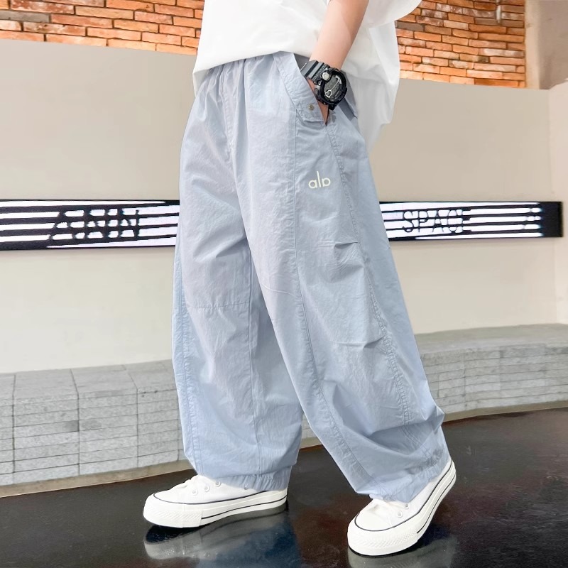 13494062.潮酷男童工装阔腿裤夏季薄款中大童街舞休闲百搭长裤儿童休闲运动裤