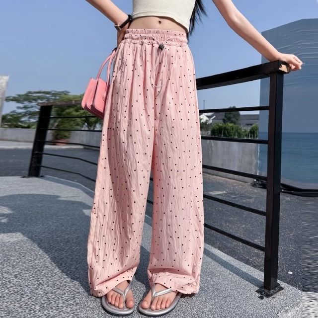13492924.女童波点冰丝防蚊裤中大童夏季薄款宽松休闲裤夏季新款薄裤子