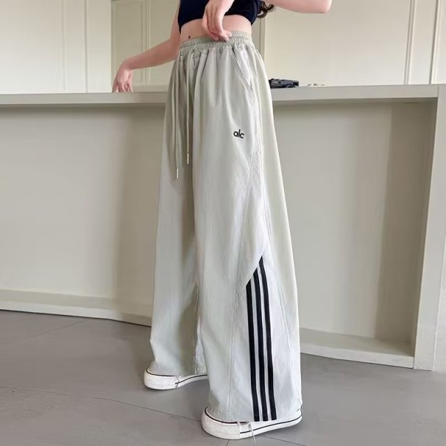 13505712.女童夏季速干阔腿裤中大童三条杠运动休闲裤儿童薄款透气直筒长裤