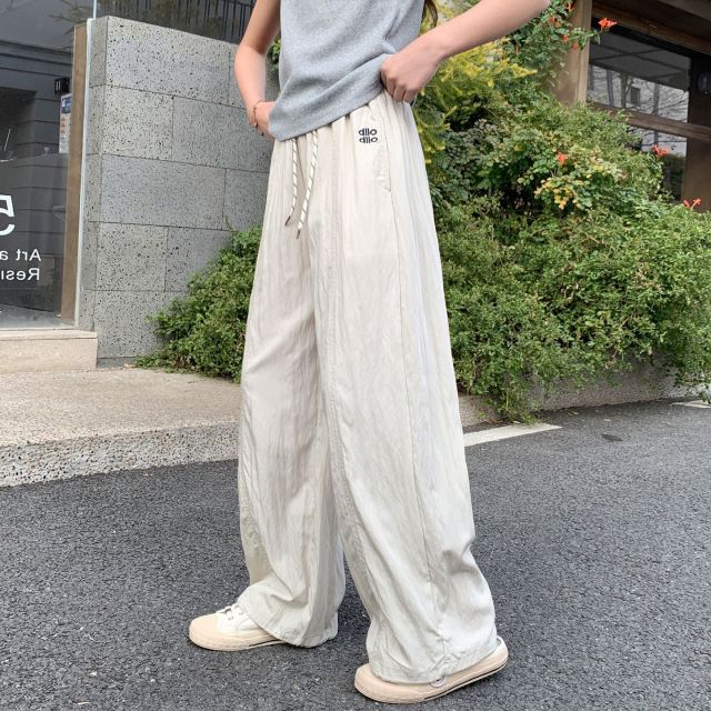 13517175.女童夏季薄款冰丝防 蚊裤中大童垂感阔腿裤儿童直筒休闲裤子