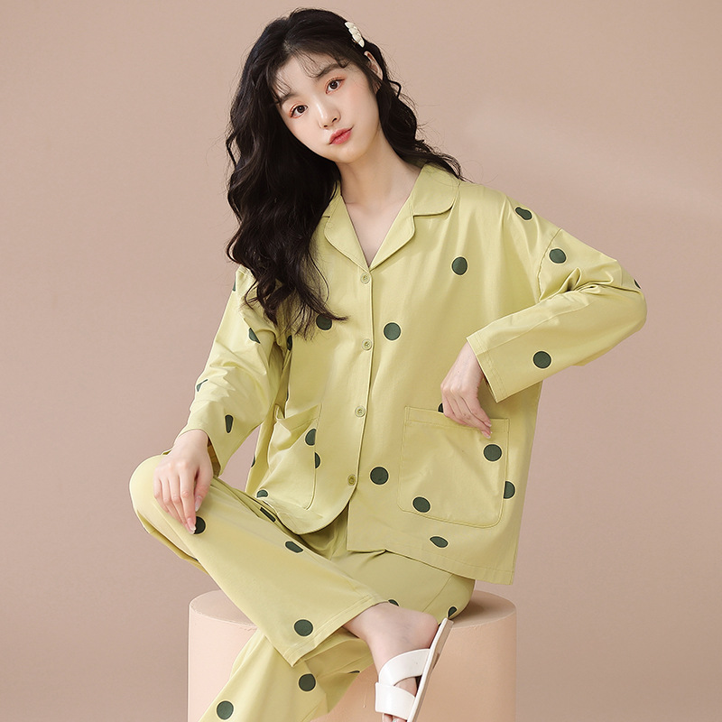 11437837.棉新界春夏款新款睡衣女爽棉女士可外穿家居服套装仿棉夏天秋季长袖