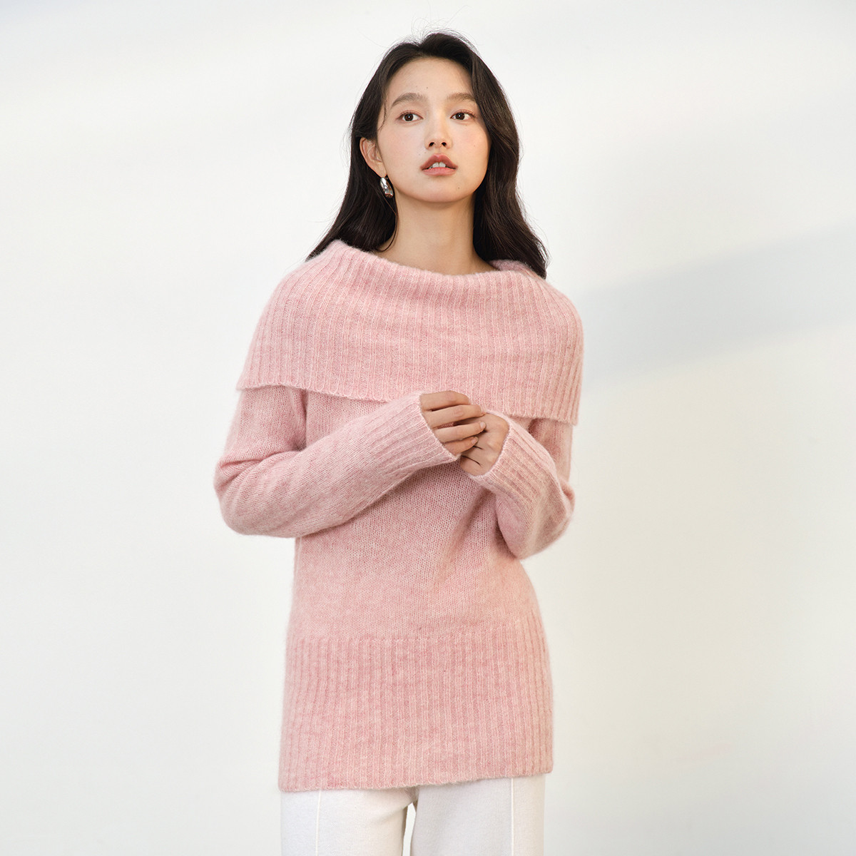 12543688.思诺芙德百搭厚款含绵羊毛针织休闲女式上衣