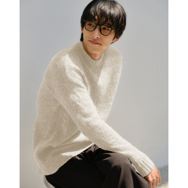 12546994.思诺芙德圆领宽松休闲男士羊毛衫