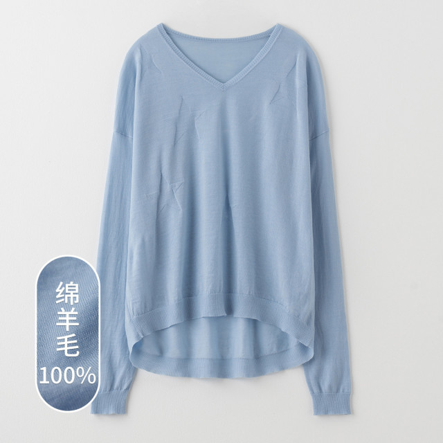12548902.思诺芙德V领薄款上衣女羊毛衫