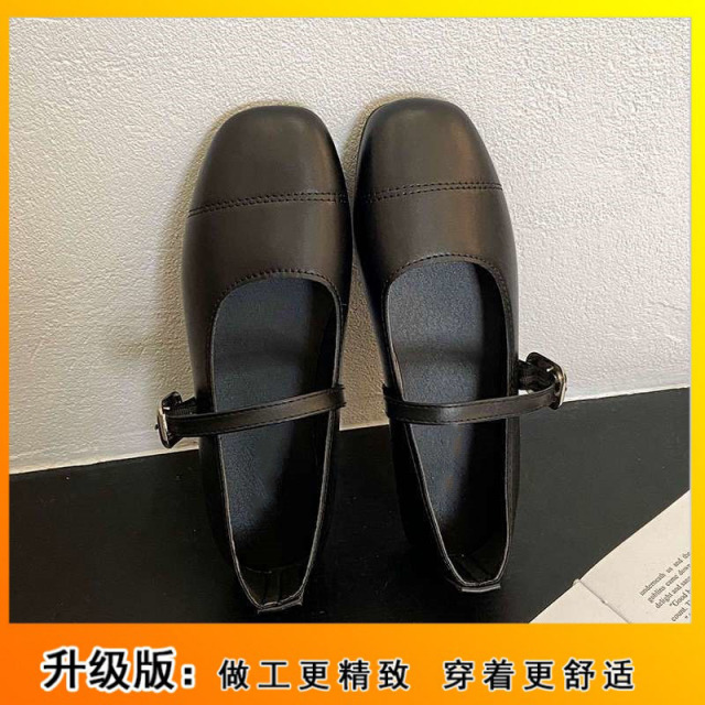 10868472.银色浅口气质玛丽珍鞋女2024款轻便夏秋小皮鞋一字带一脚蹬单鞋