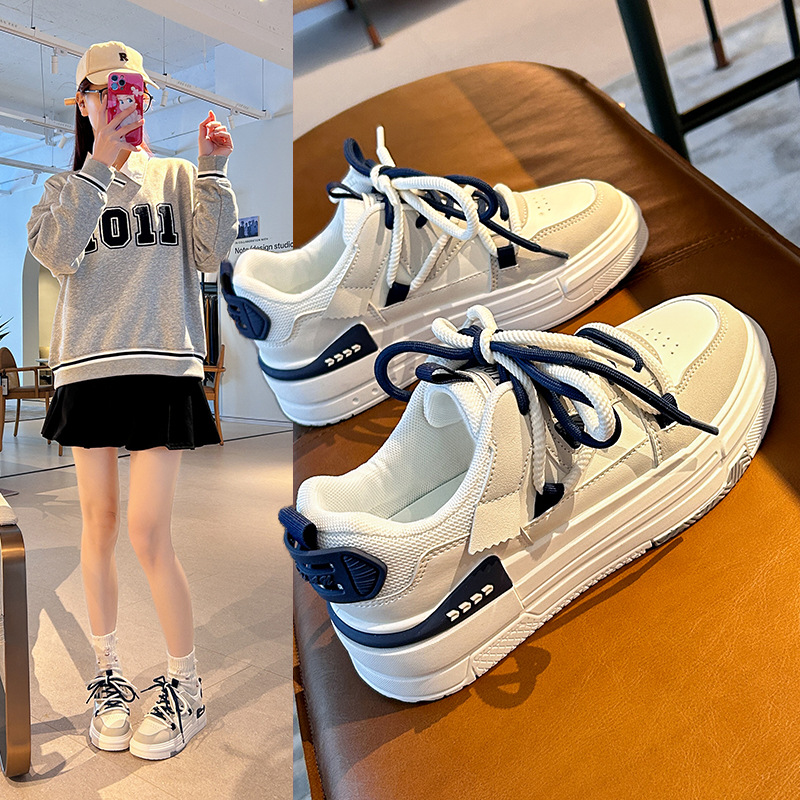 10867966.小白鞋女2024款早秋季韩版百搭休闲潮鞋厚底时尚板鞋