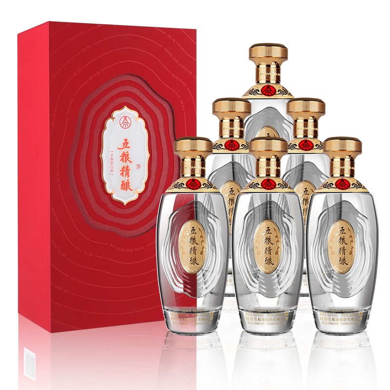 12693270.五粮液股份 五粮精酿珍酿版送礼佳品 婚宴喜事酒 浓香型白酒52度500ml*6瓶原箱装
