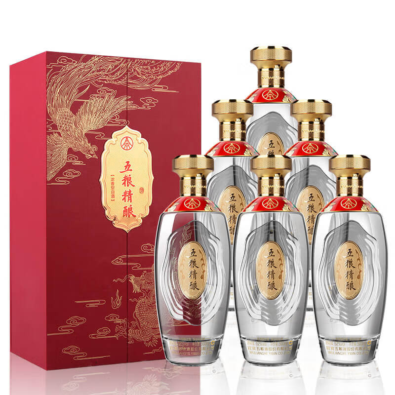 12693277.五粮液股份 送礼佳品 五粮精酿龙凤呈祥52度浓香型500ml*6瓶 纯粮食白酒