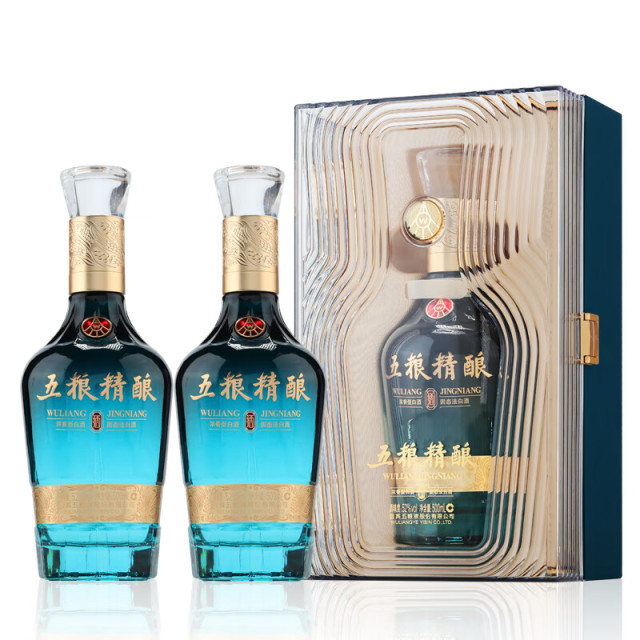 12693259.五粮液股份 送礼佳品 五粮精酿佳酿 浓香型固态法白酒 52度 500mL*6瓶整箱