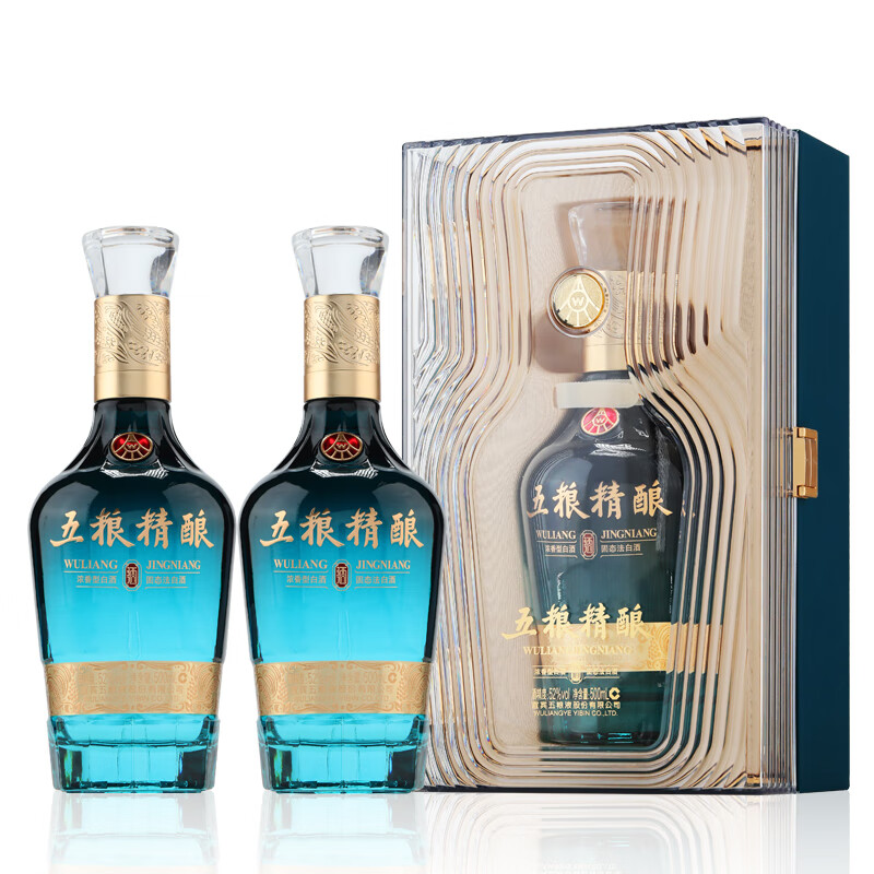 12693259.五粮液股份 送礼佳品 五粮精酿佳酿 浓香型固态法白酒 52度 500mL*6瓶整箱