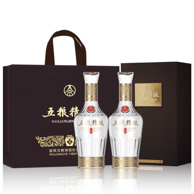 12693261.五粮液股份 五粮精酿尊酿 52度纯粮食浓香型白酒 52度500mL*6瓶整箱