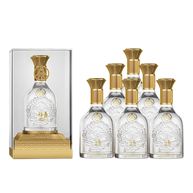 12969165.五粮液福喜迎门福系列(水晶龙241)52度浓香型白酒 500ml*6瓶整箱装