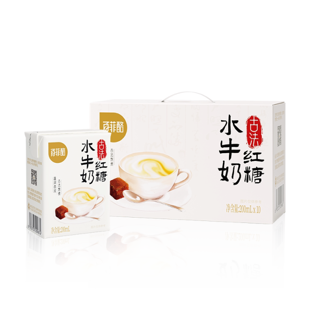 13089843.【冬日暖饮,贴心守护】百菲酪古法红糖水牛奶200ml*10盒