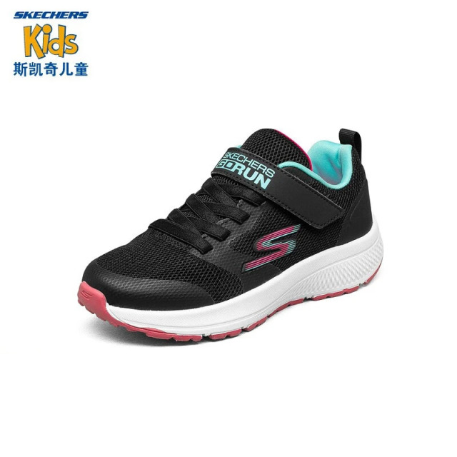 11817567.Skechers斯凯奇女童秋季新款时尚休闲魔术贴网面透气运动鞋