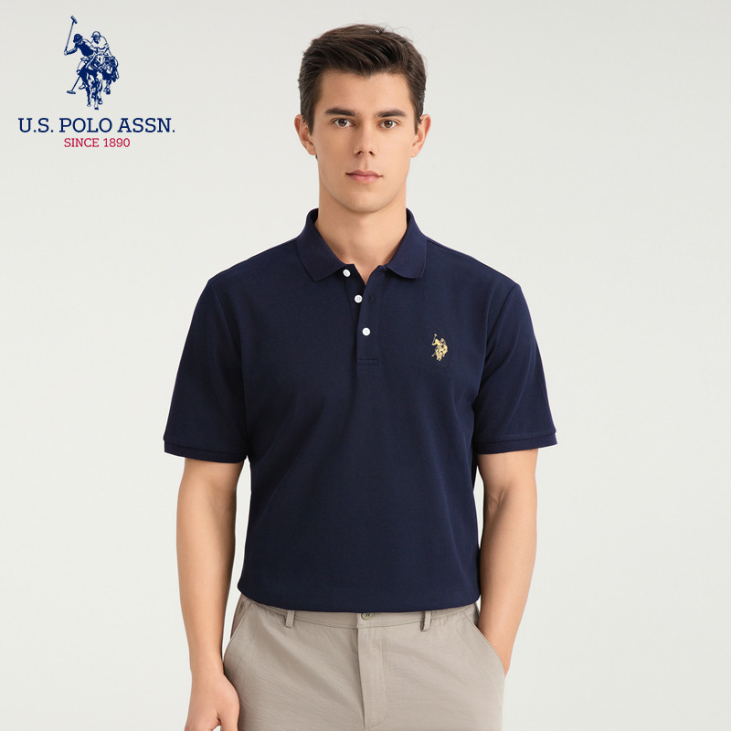 10771162.U.S.POLO ASSN.小马标经典刺绣短袖Polo