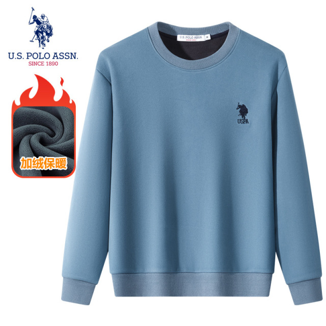 11263422.U.S. POLO ASSN.经典圆领满天星加绒卫衣