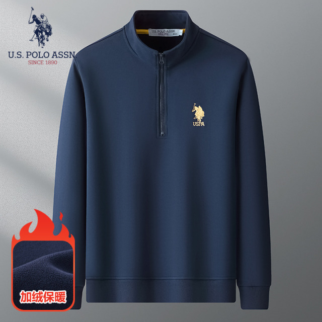 11263815.U.S. POLO ASSN.男女套头立领加绒卫衣