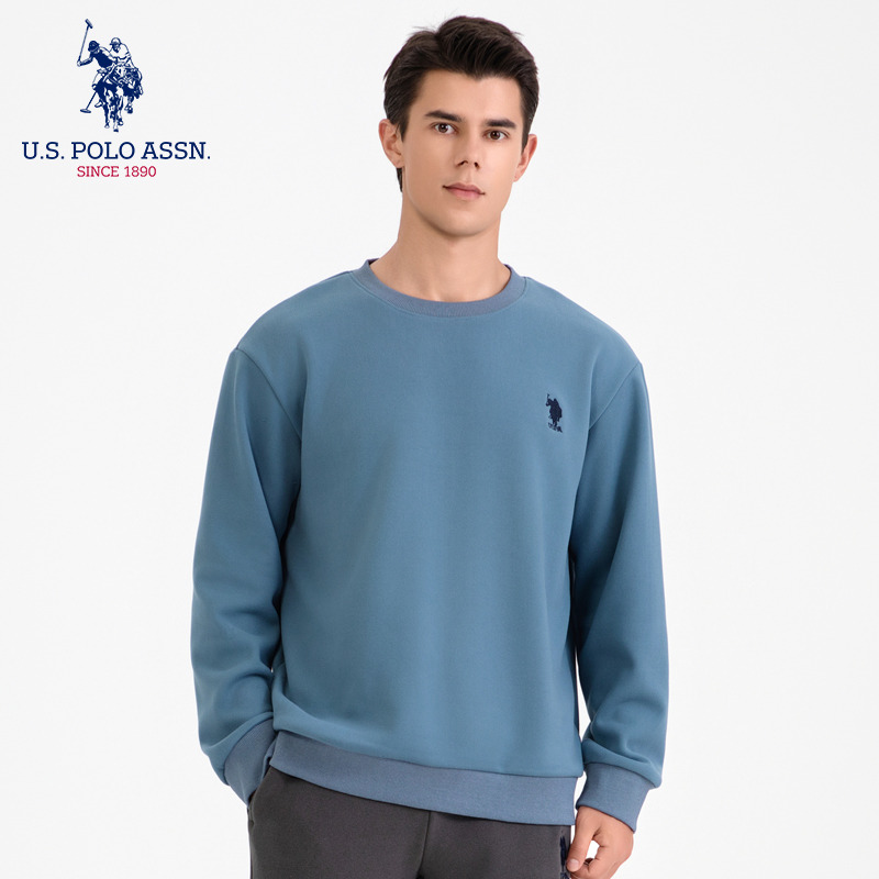 11263422.U.S. POLO ASSN.经典圆领满天星加绒卫衣