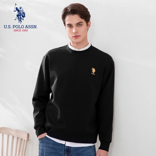 11714728.U.S.POLO ASSN.经典刺绣曼巴棉圆领卫衣男女同款