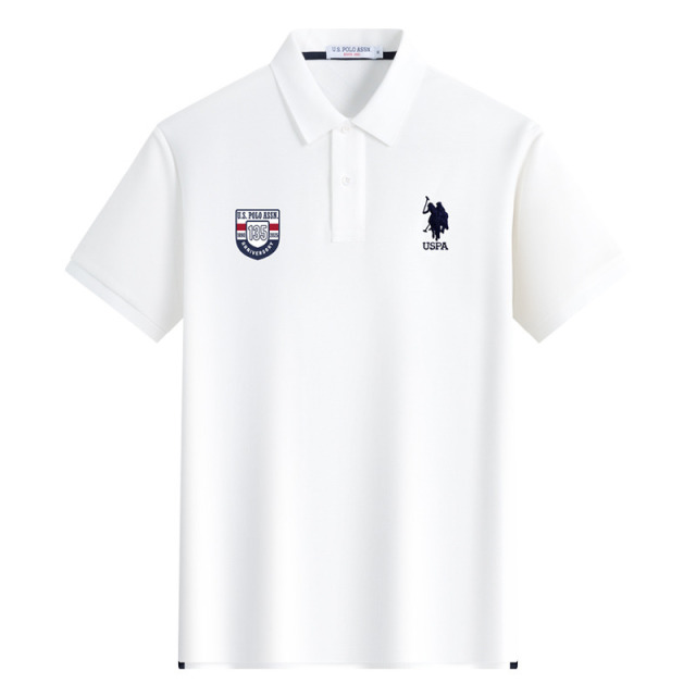 11782730.U.S.POLO ASSN莱赛尔纯色135周年短袖POLO衫