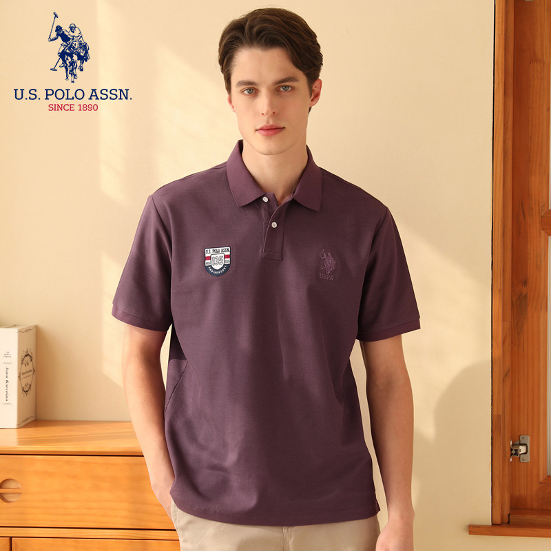 11782730.U.S.POLO ASSN莱赛尔纯色135周年短袖POLO衫