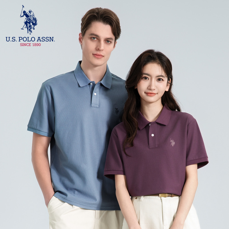 11782802.U.S.POLO ASSN.夏季经典莱赛尔小马标短袖Polo衫纯色