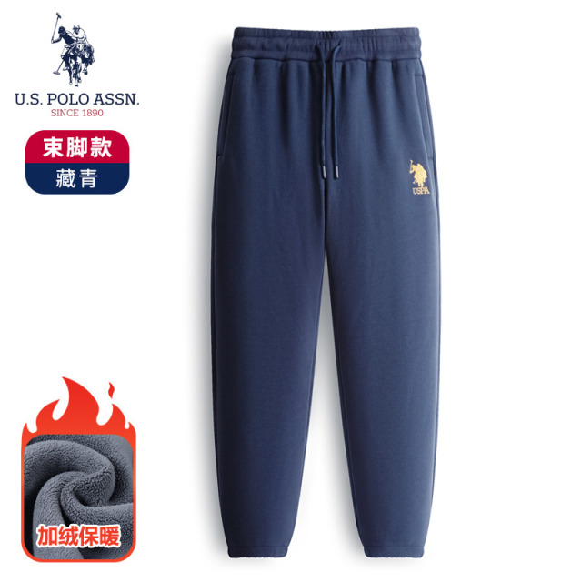 12695799.U.S.POLO ASSN.秋冬男女款加绒防风卫裤