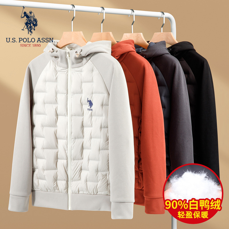 12695696.U.S.POLO ASSN.男女款连帽羽绒开衫卫衣