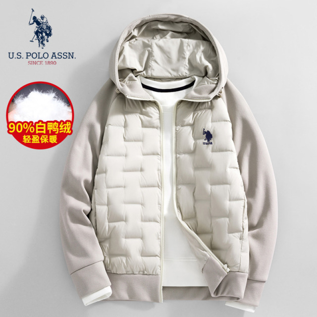 12695696.U.S.POLO ASSN.男女款连帽羽绒开衫卫衣