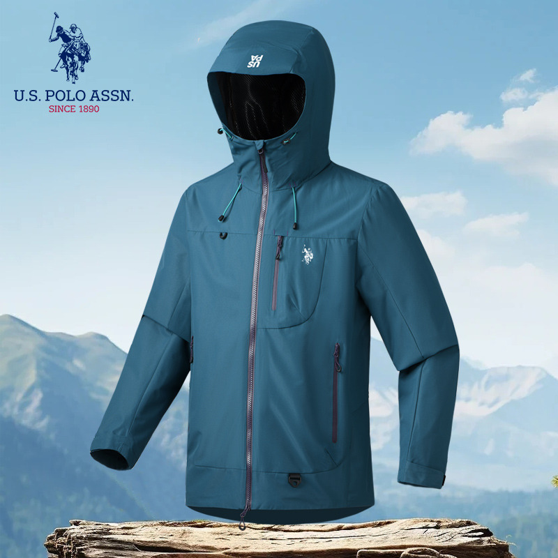 12774080.U,S,POLO ASSN,情侣款连帽冲锋衣单夹克外套