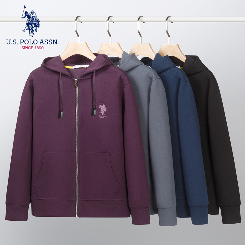 12773979.U.S.POLO ASSN.曼巴棉连帽开衫卫衣外套