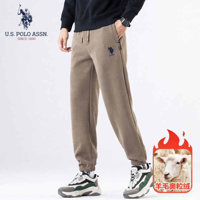 12773921.U.S.POLO ASSN.欧棉绒细条加绒卫裤