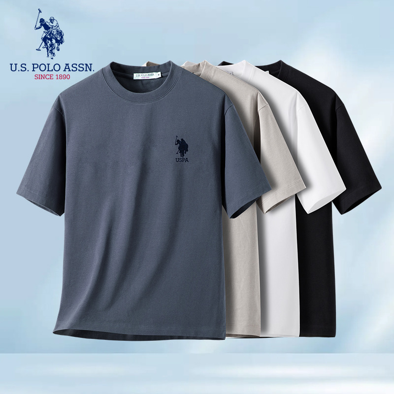 13639972.U,S,POLO ASSN.夏季男女款棉空气层重磅短袖T恤