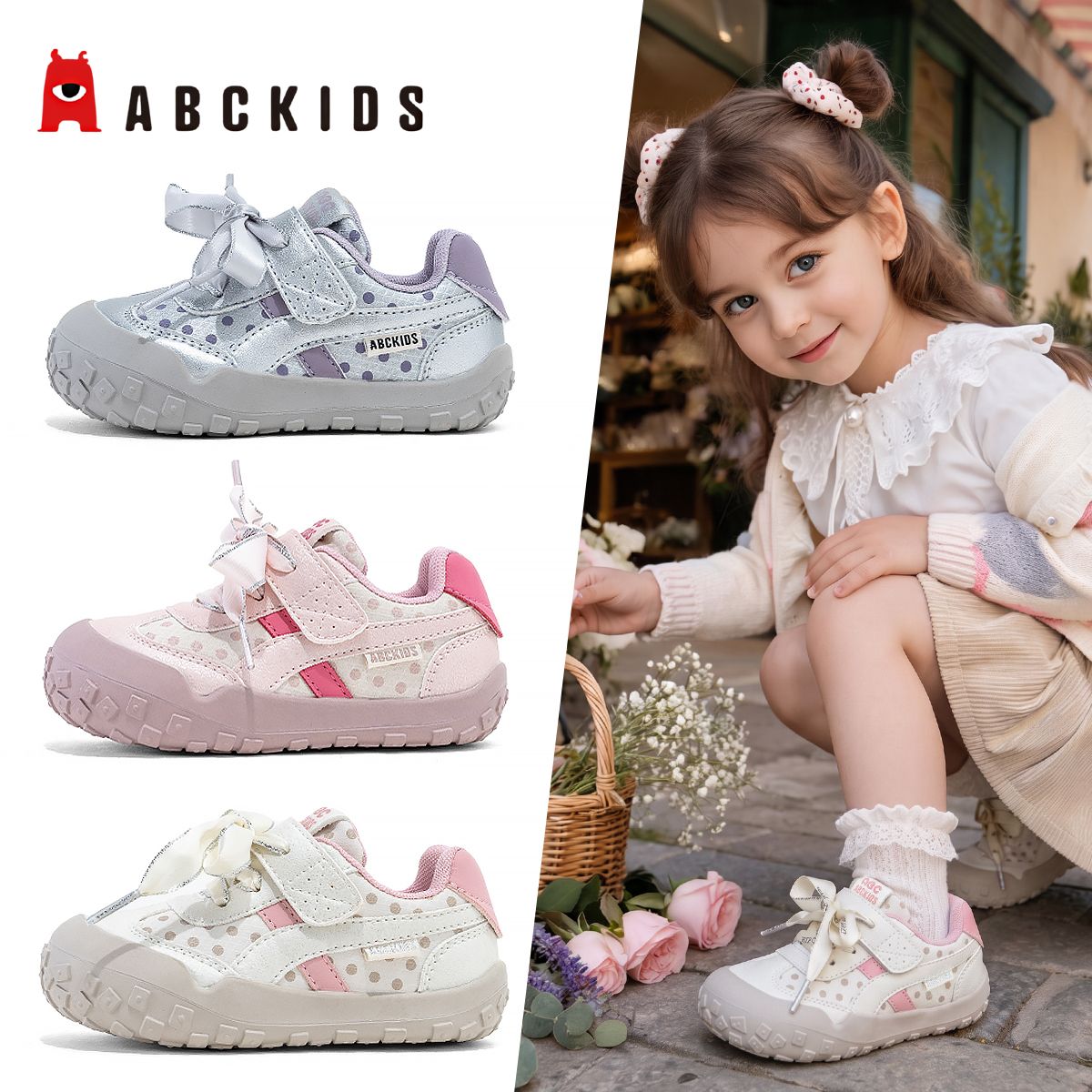 13730342.ABC kids儿童运动鞋新款女童韩版时尚休闲鞋宝宝鞋软底