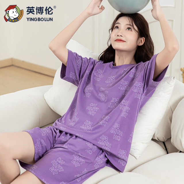 11898326.英博伦女童夏季莱赛尔圆领短袖套装