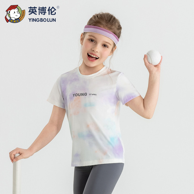 13525943.英博伦女童短袖T恤运动速干衣2026夏季新款儿童防晒上衣薄