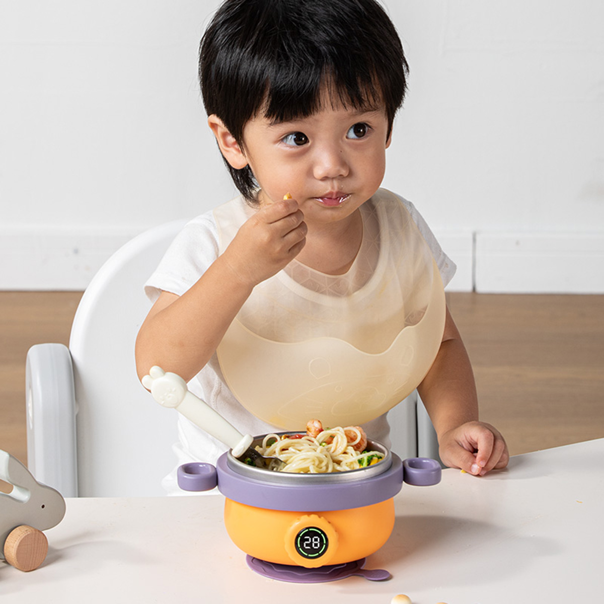 12848434.娜拉宝贝婴儿辅食保温碗宝宝专用碗316防摔防烫儿童餐具恒温幼儿注水保温
