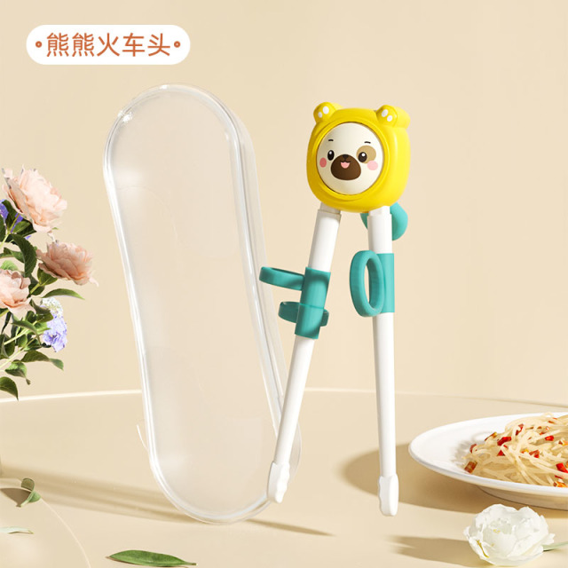12848439.娜拉宝贝宝宝筷子训练筷一岁幼儿练习筷儿童辅食练习筷子学习吃饭卡通餐具