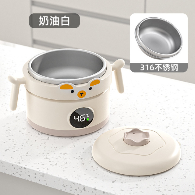 12848333.宝宝辅食碗婴儿专用纯钛注水保温碗米粉保温吃饭儿童不锈钢纯钛碗