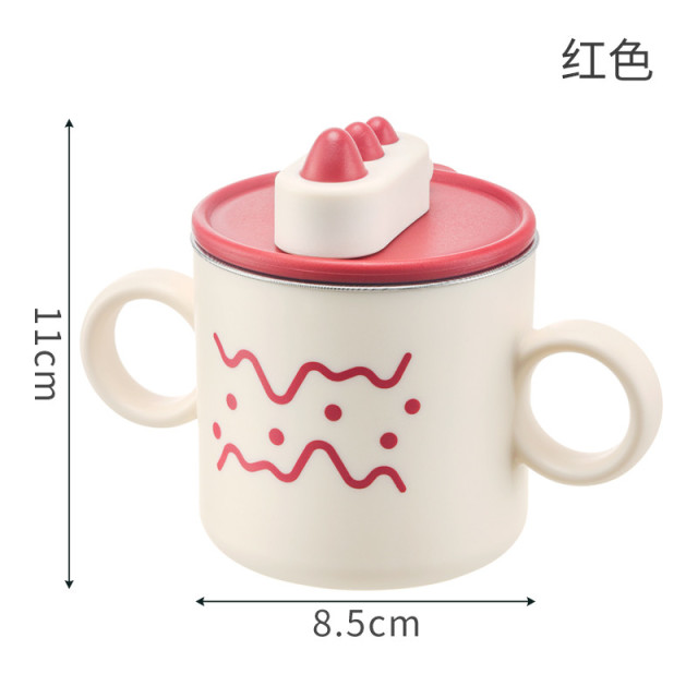 12848321.多功能儿童吸管杯喝奶杯宝宝水杯婴儿学饮杯316不锈钢水杯牛奶杯