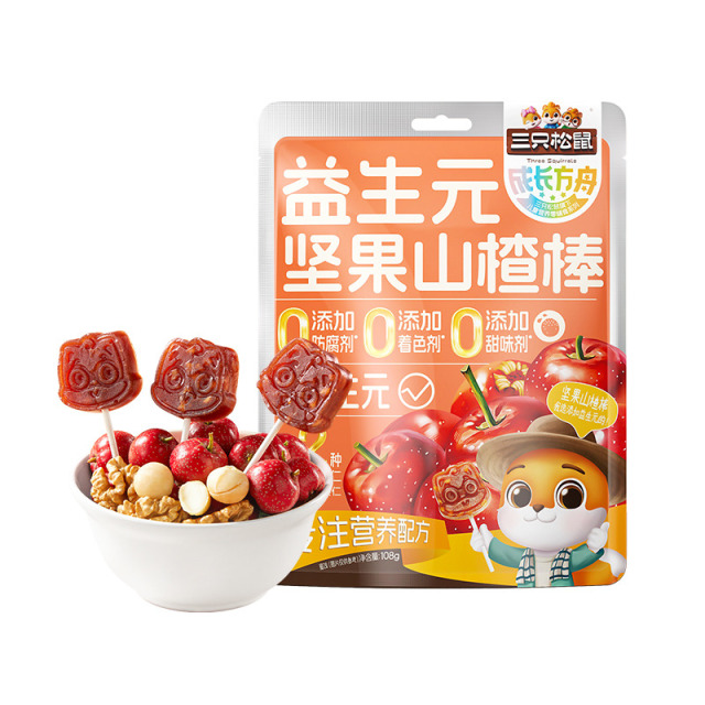 12685592.【坚果+山楂 添加益生元】三只松鼠-成长方舟儿童零食_益生元坚果山楂棒108gx2