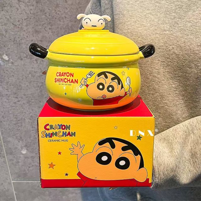 12262179.OFFICE NOKI X Crayon Shinchan/蜡笔小新 联名款 泡面碗带盖 宿舍用面碗饭碗 精美礼盒装泡面