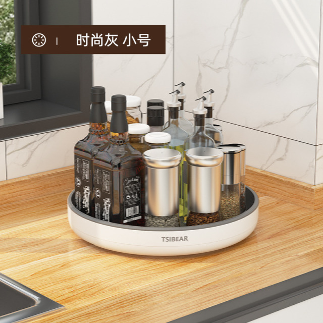 12361212.调料架台面承重瓶罐调味架收纳架旋转厨房收纳神器放置防滑置物架