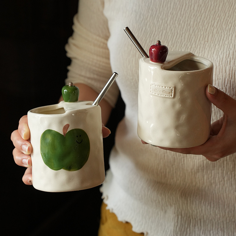 12417928.立体小苹果口杯情侣对杯咖啡杯陶瓷马克杯泡茶杯
